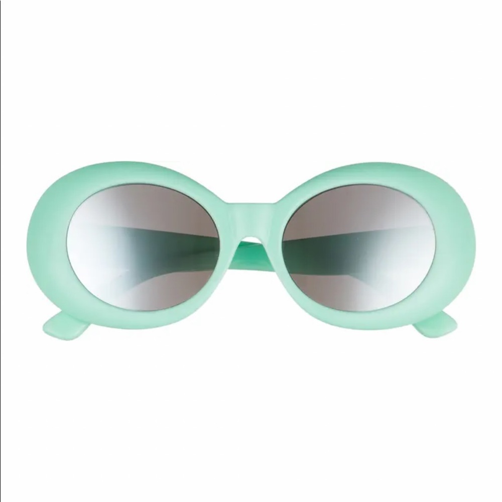 BP 51mm Milky Mint Retro Oval Sunglasses